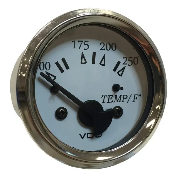 Cockpit Marine 52Mm (2-1/16") Water Temp. Gauge - 0-250&Deg;F - Wh 1