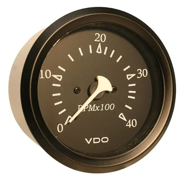 Vdo Cockpit Marine 85Mm (3-3/8") Diesel Tachometer - 4000 Rpm - Black 1
