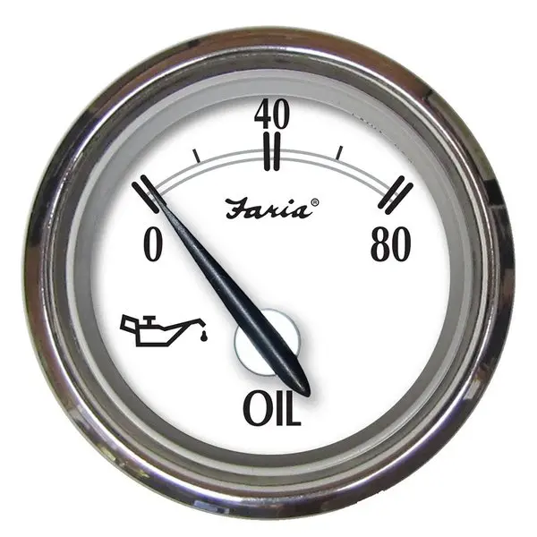 Faria Newport Ss 2" Oil Pressure Gauge - 0 To 80 Psi 1