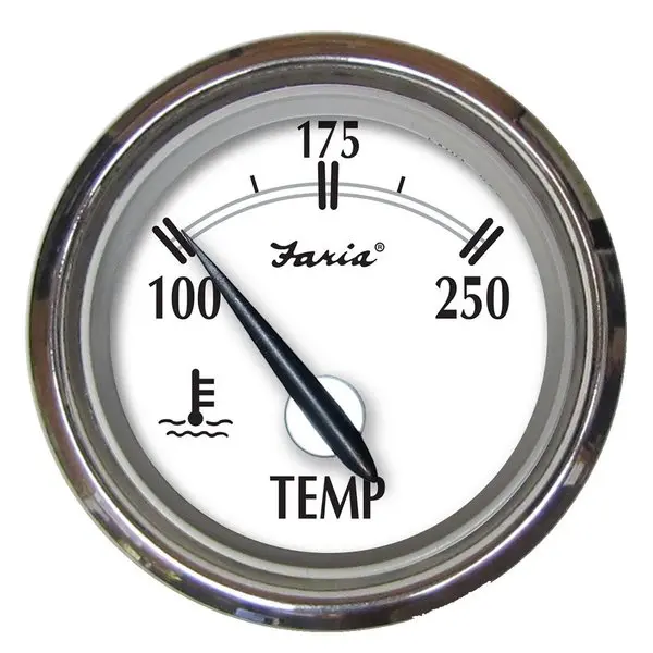 Faria Newport Ss 2" Water Temperature Gauge - 100&Deg; To 250&Deg; F 1