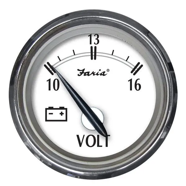 Faria Newport Ss 2" Voltmeter - 10 To 16V 1