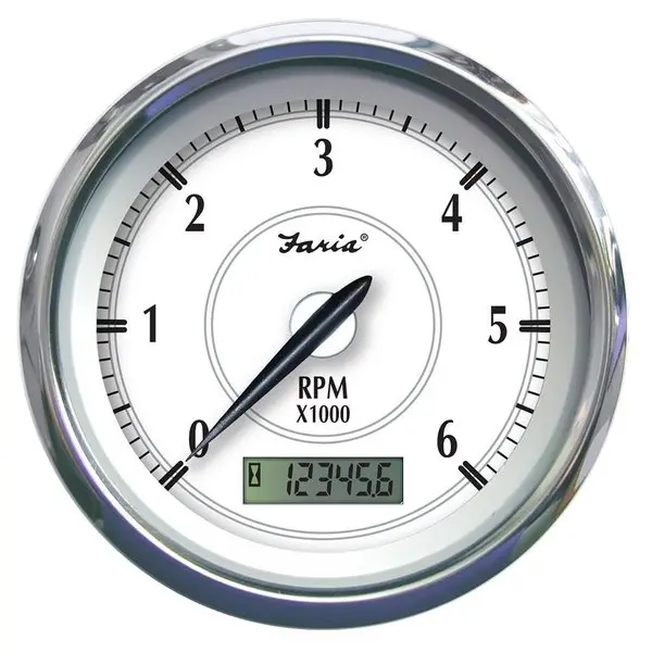 Faria Newport Ss 4" Tachometer W/Hourmeter F/Gas Outboard - 7000 Rpm 1