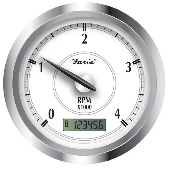 Faria Newport Ss 4" Tachometer W/Hourmeter F/Diesel W/Magnetic Take Of 1