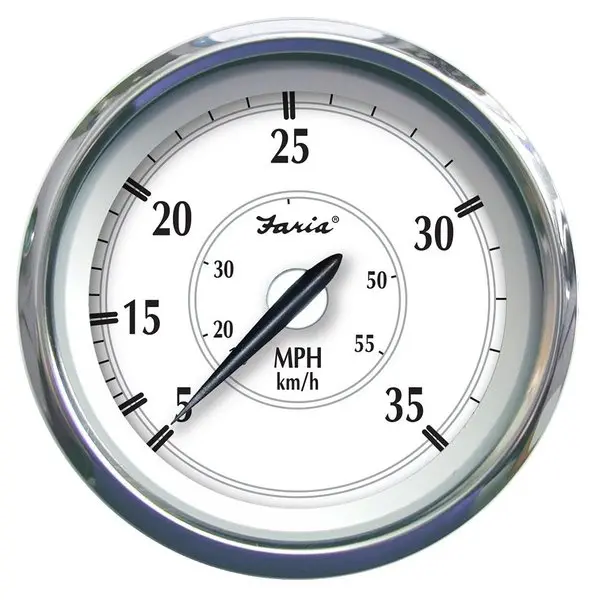 Faria Newport Ss 4" Speedometer - 0 To 35 Mph 1
