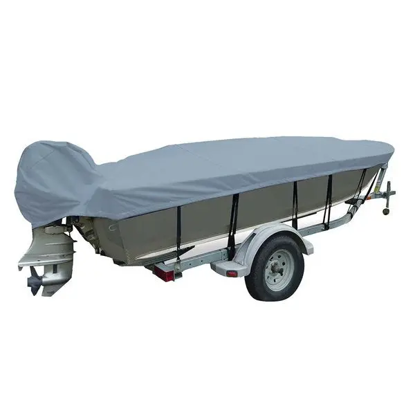 Carver Poly-Flex Ii Narrow Series Styled-To-Fit Boat Cover F/14.5' V-Hull Fishing Boats - Grey 1