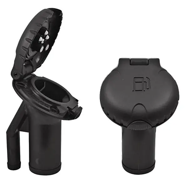 Attwood Deck Fill F/Pressure Relief Systems - Angled Body &Amp; Scalloped Black Plastic Cap 1
