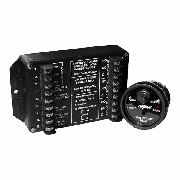 Engine Shutdown,  5 Circuit W/20A Relays,  Round Display F/Volvo Engines 1