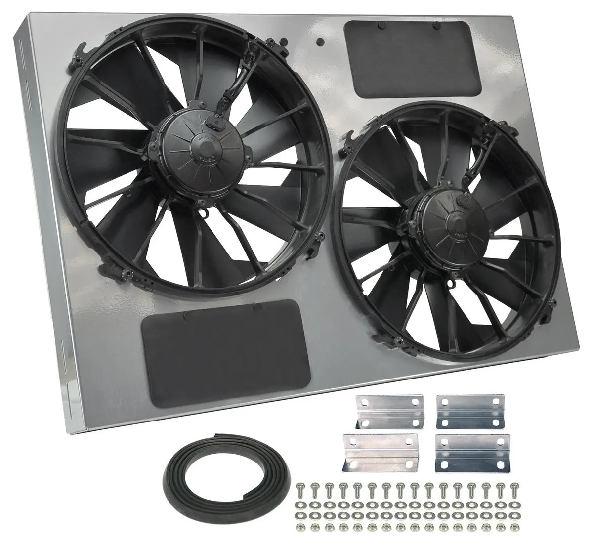 Derale 16927 Powerpack - High Output Dual 12'' Electric Rad Fan/Steel Shroud Kit 1