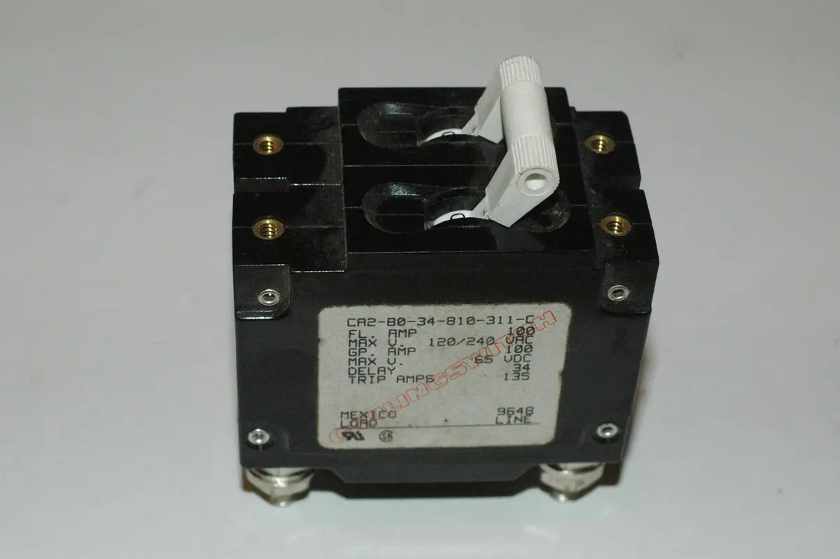 Carling Switch 120V 240V 100 Amp Breaker Ca2-B0-34-810-311-C Two Pole Magnetic 1