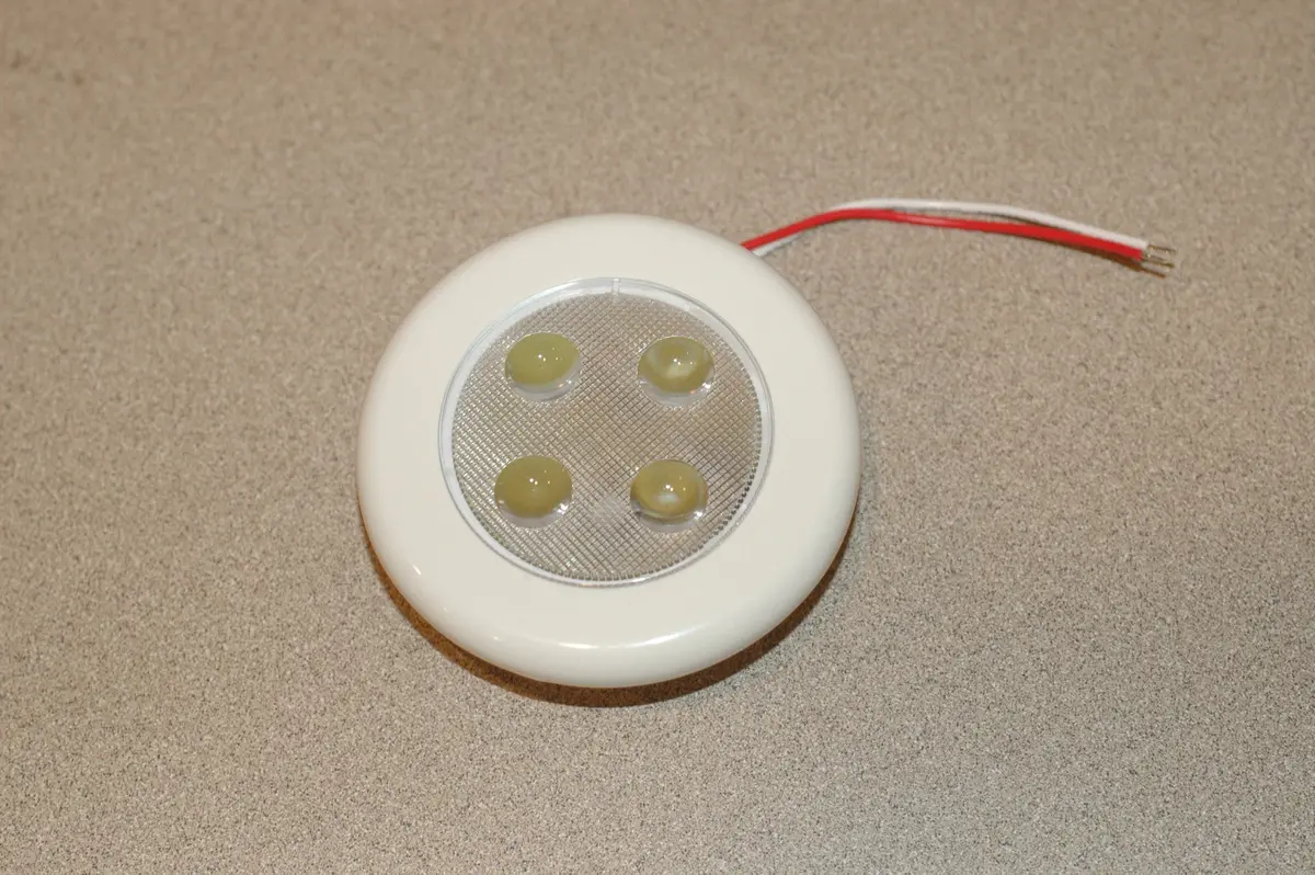 00258-Wh Led 3 Inch Round Flush Mount Light White Fits 1 7/8" Hole 1