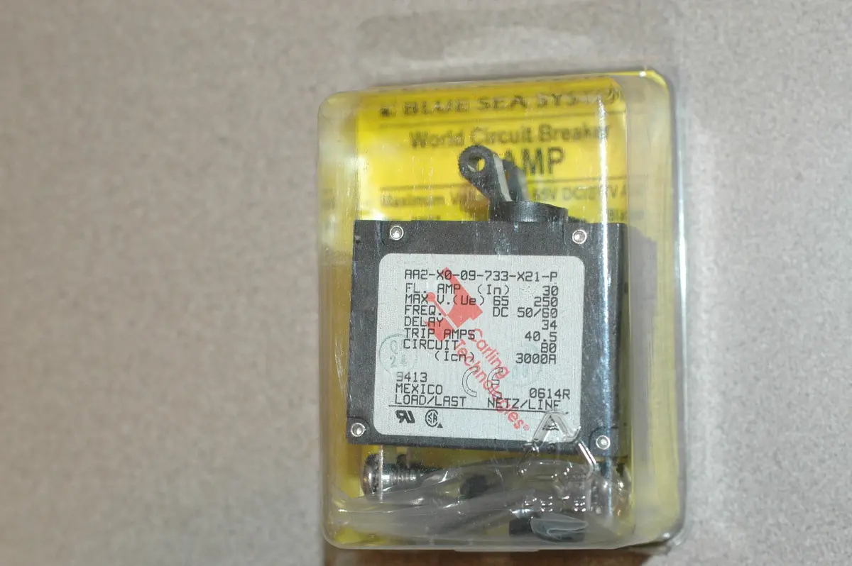 Blue Sea 7237 Circuit Breaker 30 Amp Two Pole Aa2-X0-09-733-X21-P Carling 1