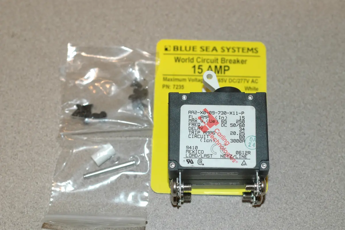 Blue Sea 7235 Circuit Breaker Two Pole Ac 15 Amp Carling Aa2-X0-09-730-X11-P 1