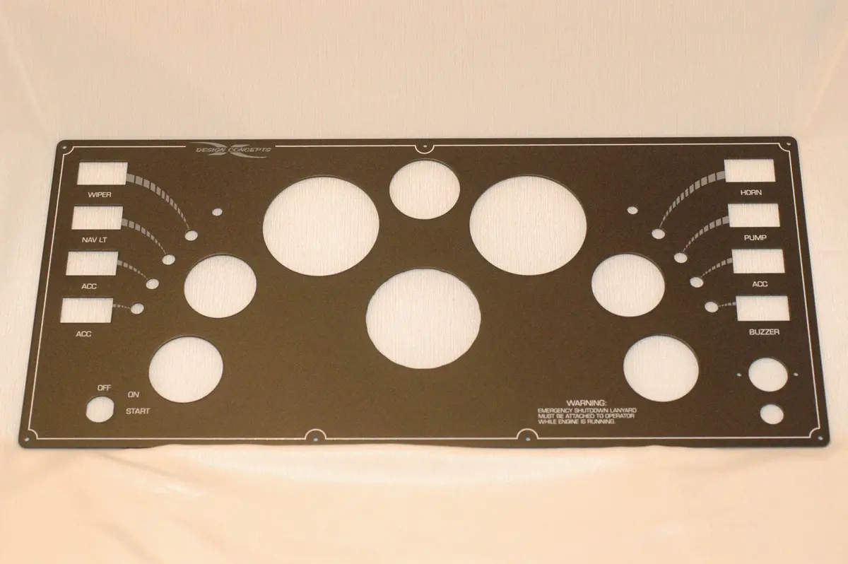 Design Concepts Dash Instrument And Switch Panel 10" X 22" Aluminum 1