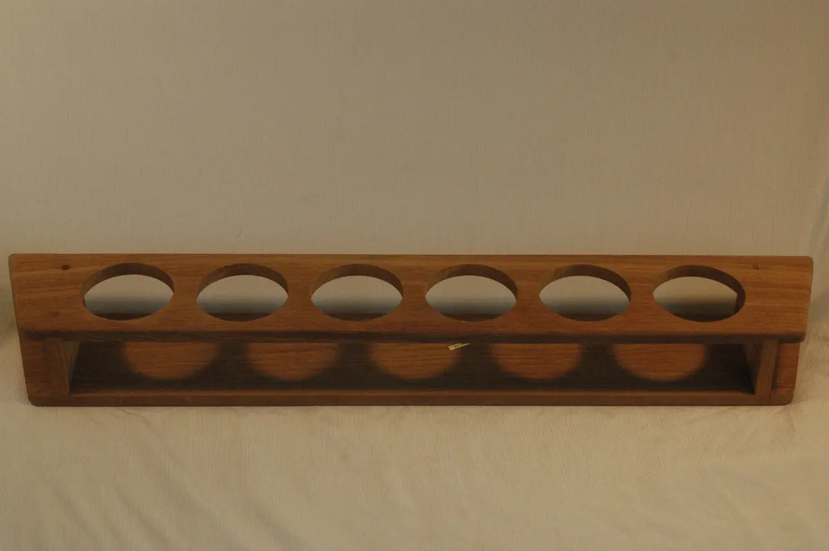 Teak 6 Cup Holder Glass Rack 1