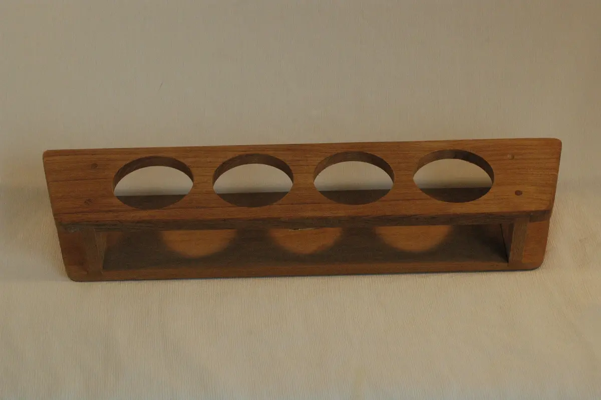 Teak 4 Cup Holder Glass Rack 1