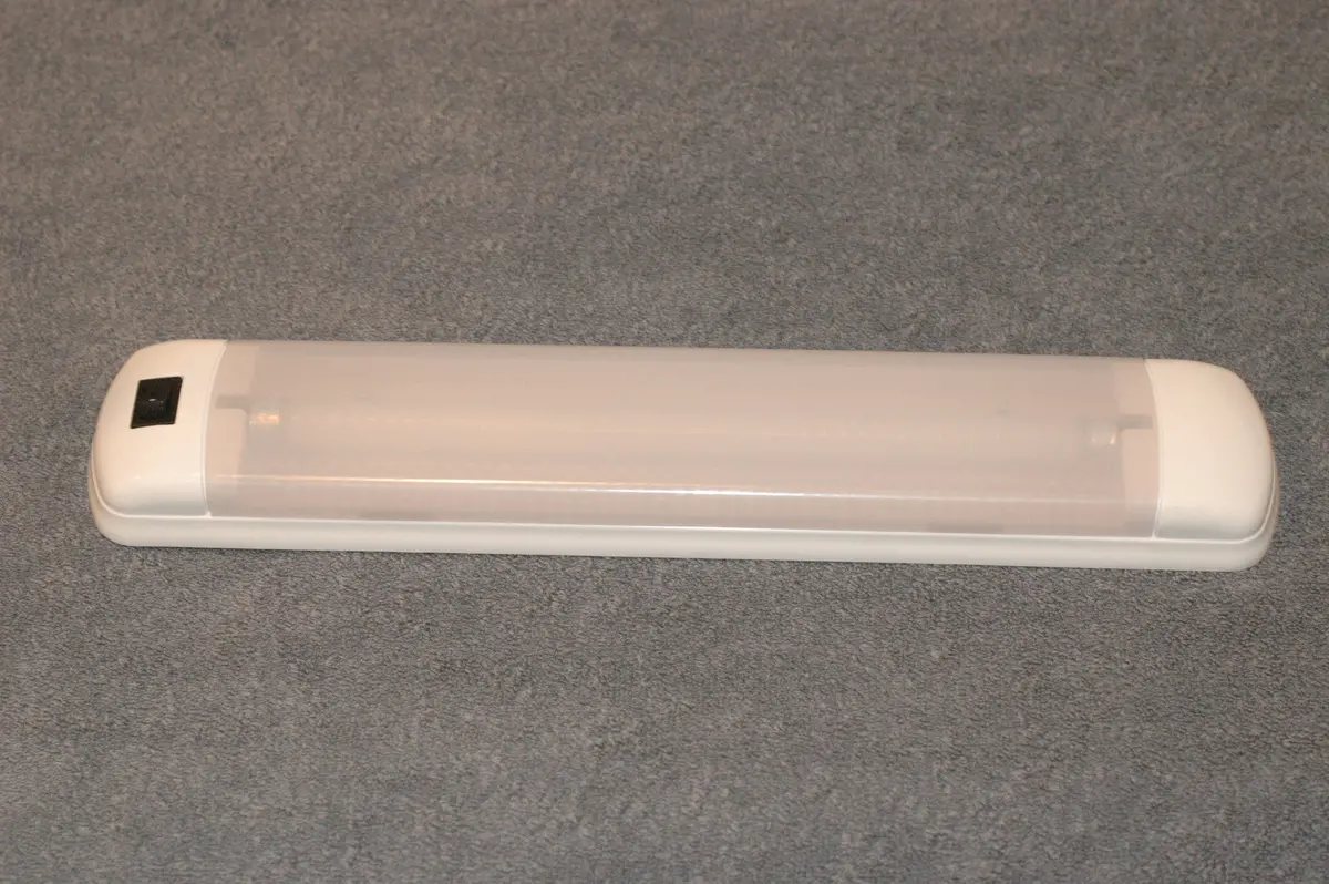Rv Or Boat 758-W Cabin Light Surface Mount Built In On/Off Switch 12 Volt Fluorescent Single F8t5 Tube 1