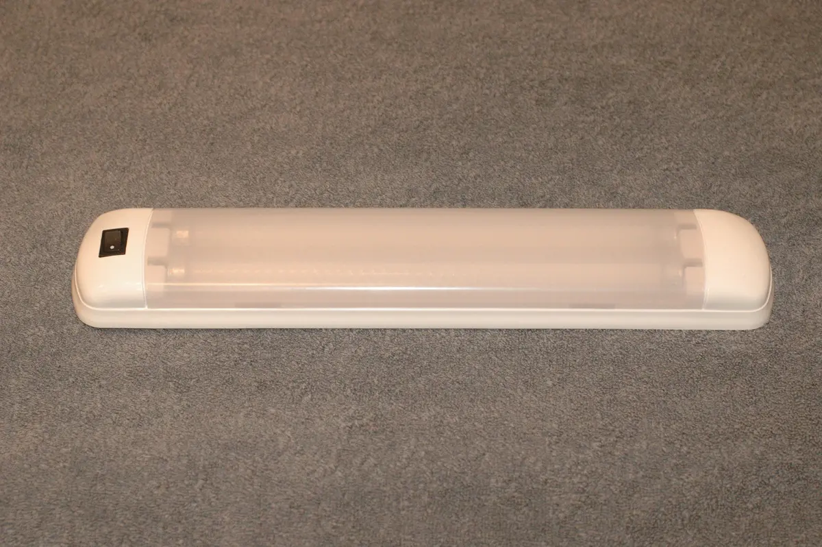 Rv Or Boat 758Sd-W Cabin Light Surface Mount Built In On/Off Switch 12 Volt Fluorescent Dual F8t5 Tubes 1