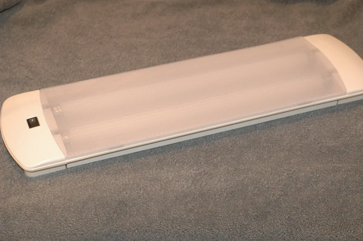 Rv Or Boat 755Dr Flush Mount Cabin Light Built In Switch 12 Volt Dual Fl15 Tubes 1