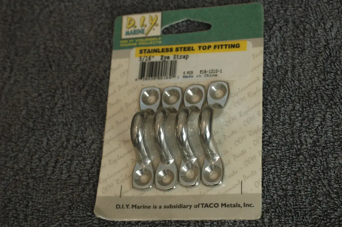 Taco Metals 5/16" Stainless Steel Eye Strap Tie Down Accepts Up To 1/2" Line 1