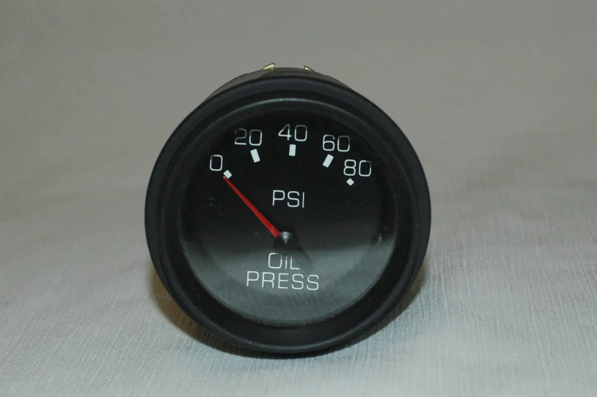 Oil Pressure Gauge 0-80 Psi Fits 2" Hole 1