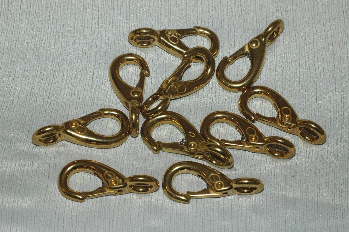 Bag Of 10 Brass Snap Hooks Overall Length 2-1/8" 1