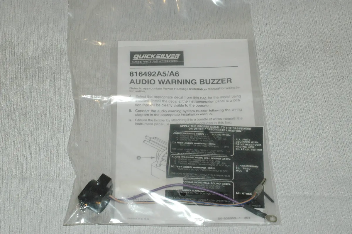 Mercury Marine Quicksilver Mercruiser Audio Warning Buzzer 816492A5 A6 1