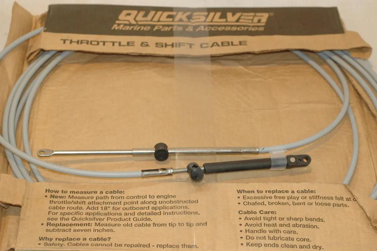 Mercury Marine Quicksilver 897977A23 Gen I Stainless 23Ft Throttle Shift Cable 1