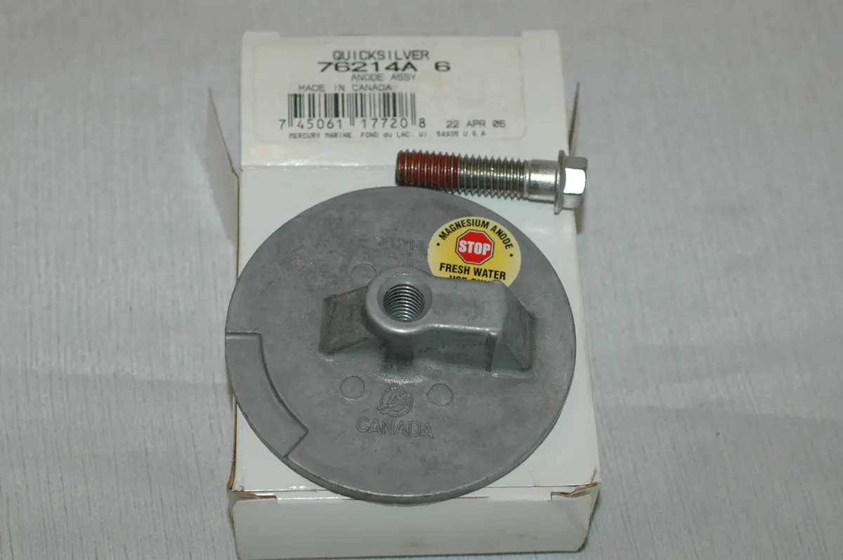 Mercury Marine Quicksilver 76214A6 Fresh Water Magnesium Anode 1