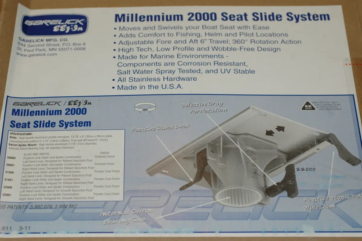 Garelick Eez-In Millennium 22000-01 Seat Slide System Left Hand Lever 1