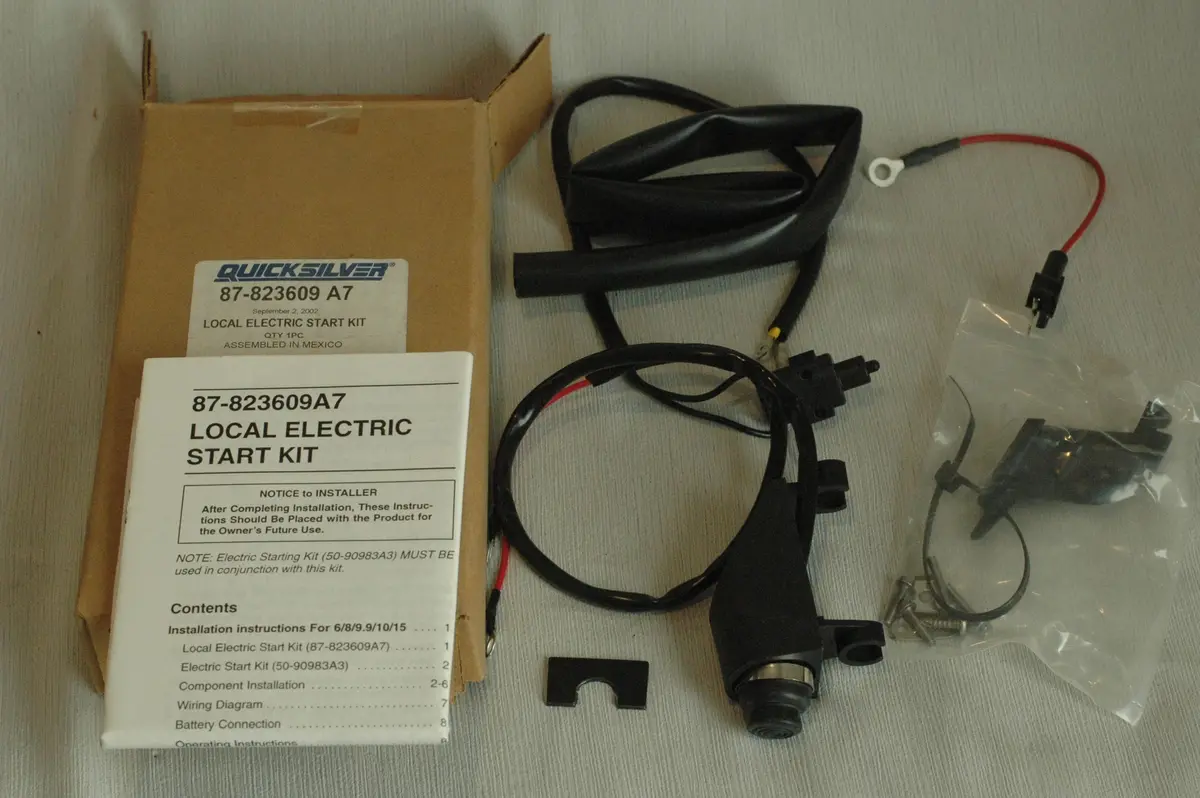 Mercury Quicksilver 87-823609A7 Local Electric Start Kit With Instruction Sheet 1