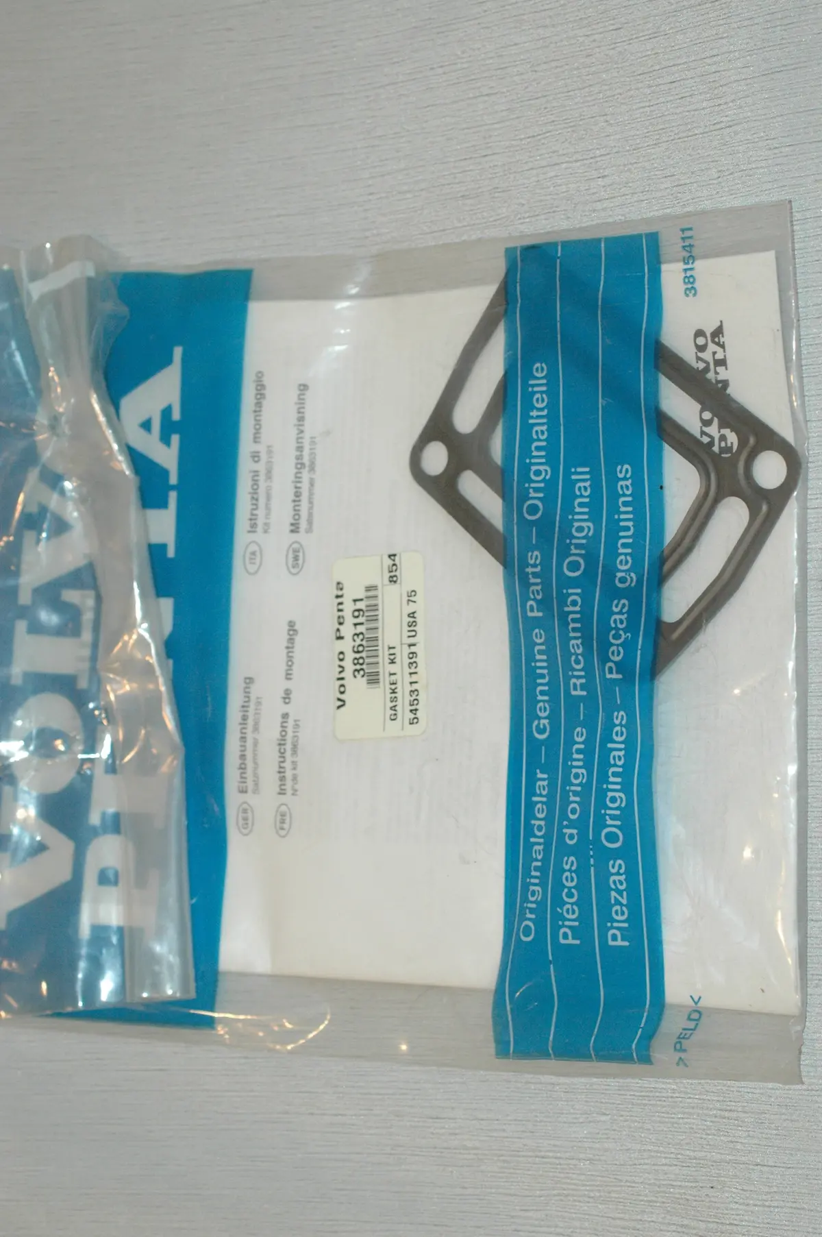 Volvo Penta 3863191 Exhaust Gasket Kit (Contains 2 Gaskets) With Instructions 1