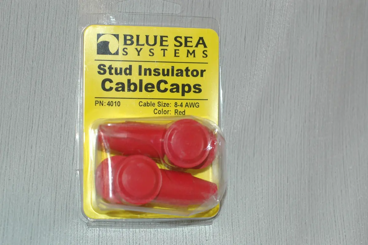 Blue Sea 4010 Battery Stud Insulator Cable Caps, Red, For 8-4 Awg Wire 1