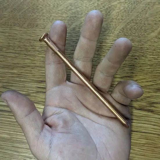 Huge 5 Inch, 4Ga Copper Nails / Spikes For Killing Trees, Stumps, Boatbuilding - 10 Pack 1