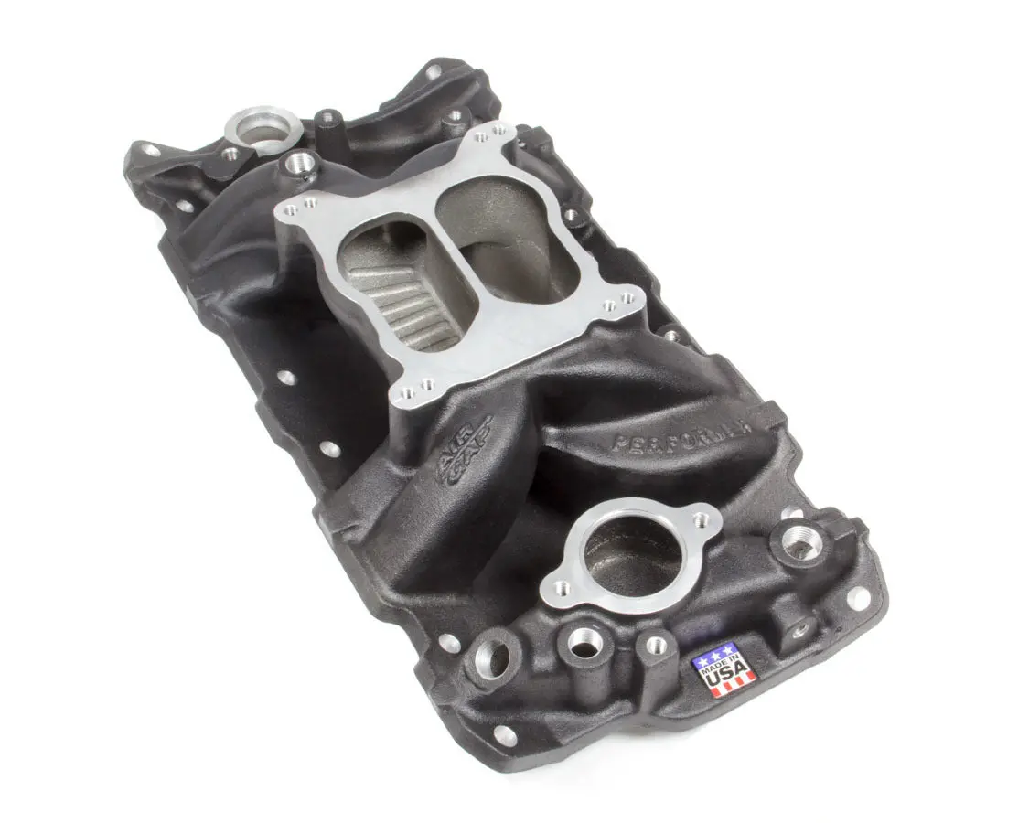 Edelbrock 26013 Performer Air-Gap Intake Manifold For 1955-86 Small-Block Chevy, Black Finish 1