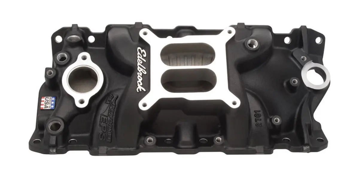 Edelbrock 27013 Performer Eps Intake Manifold For 1955-86 Small-Block Chevy, Black Finish 1