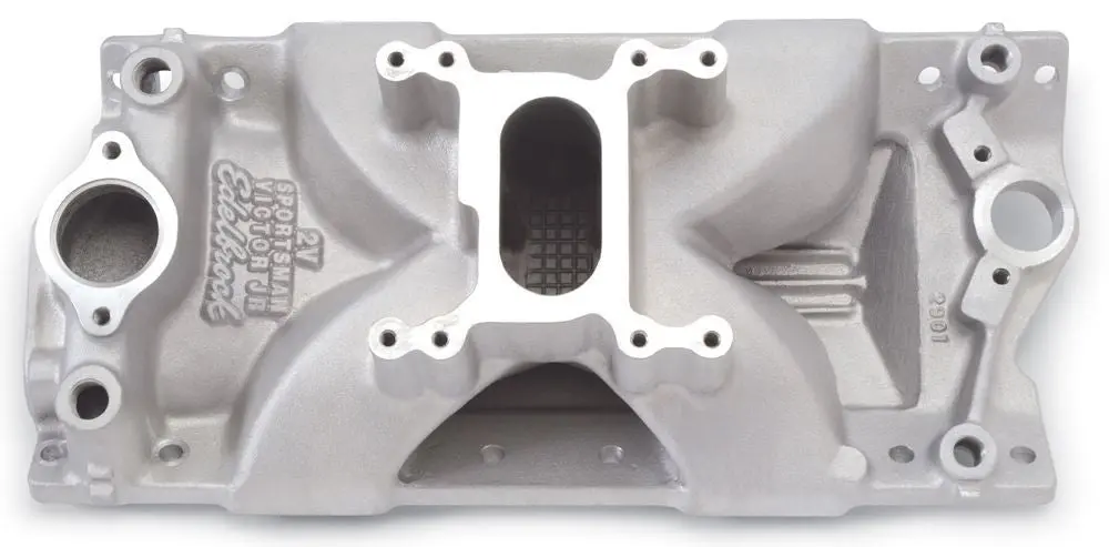 Edelbrock 2901 Victor Jr. Sportsman Intake Manifold - 2 Barrel For Chevrolet Sbc 1
