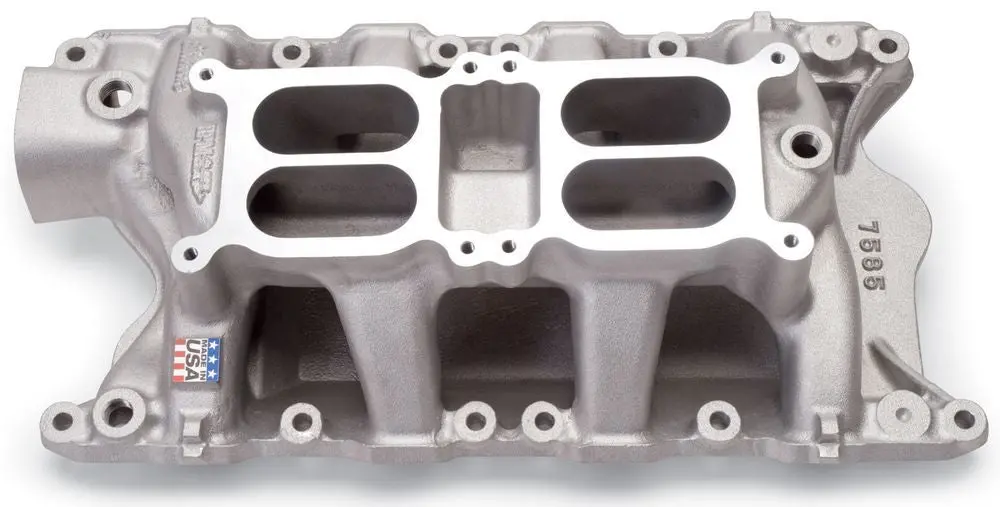 Edelbrock 7585 Performer Rpm Air-Gap Dual-Quad Intake Manifold For 351W Ford Small Block Windsor Engines 1