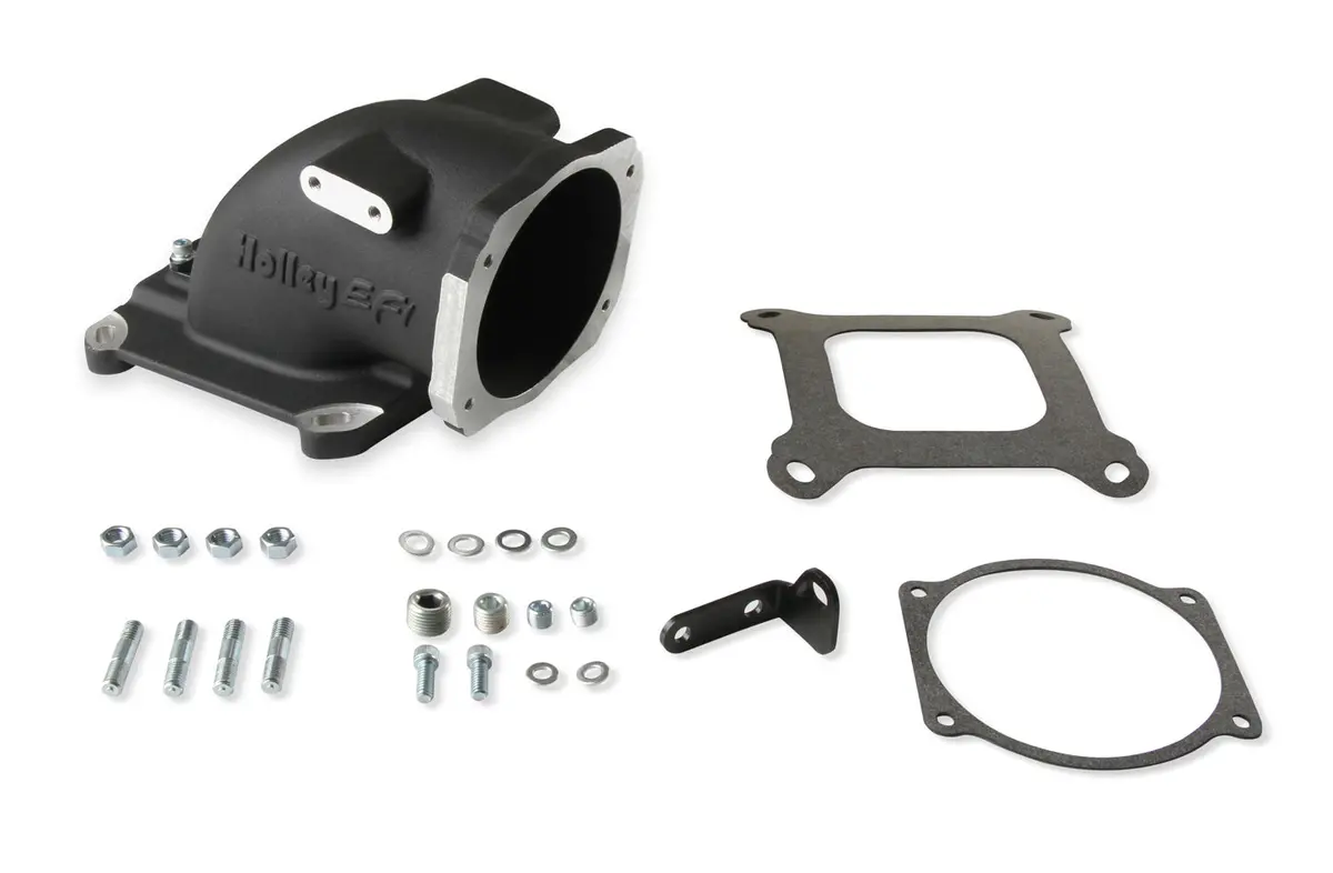 Holley 300-240Bk Efi Throttle Body Intake Elbow 4150 - Fits Gm Ls Throttle Bodies-Black Finish 1
