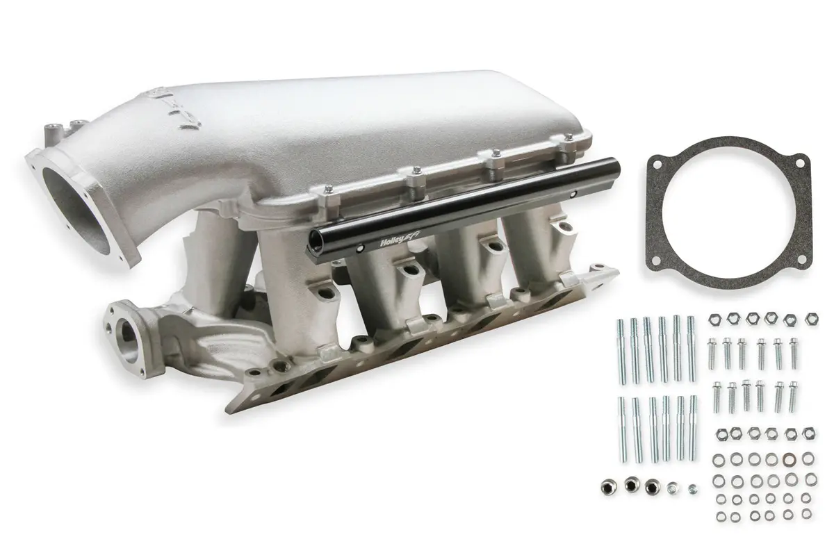 Holley 300-272 8.2" Sbf Ford Hi-Ram Intake Manifold With 95Mm Ls Throttle Body Flange Top 1