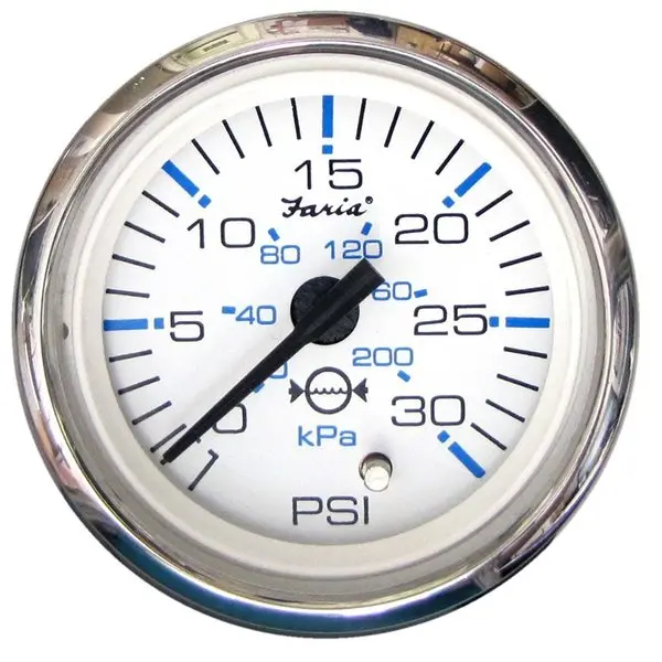 Chesapeake White Ss 2 Water Pressure Gauge Kit 30Psi 1