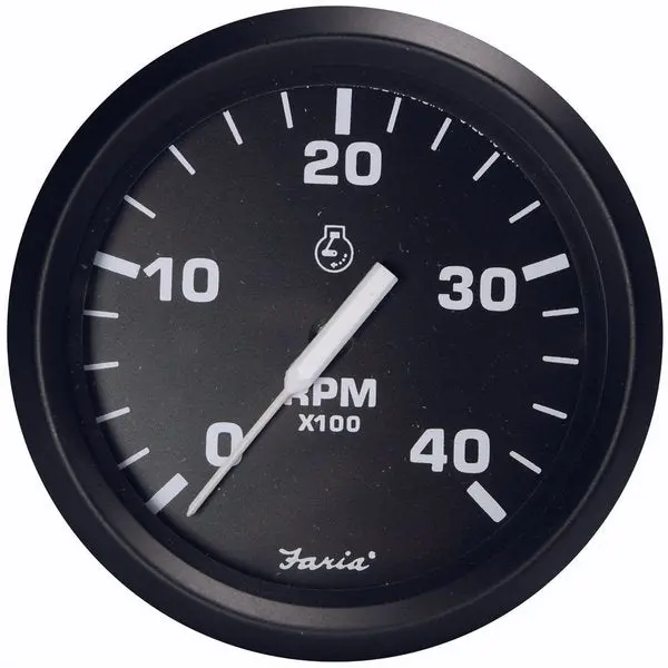 Euro Black 4 Tachometer 4000 Rpm Diesel Magnetic 1