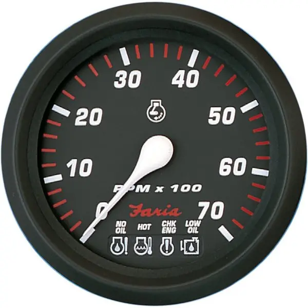 Professional Red 4 Tachometer 7000 Rpm Wsystem 1