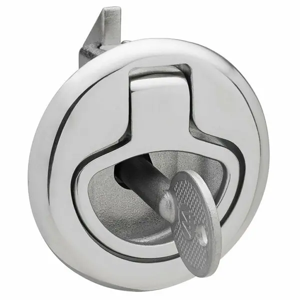 Dock Hardware And Fasteners Locking Latch; Silver; Stainless Steel; Single; With Striker Pose 1