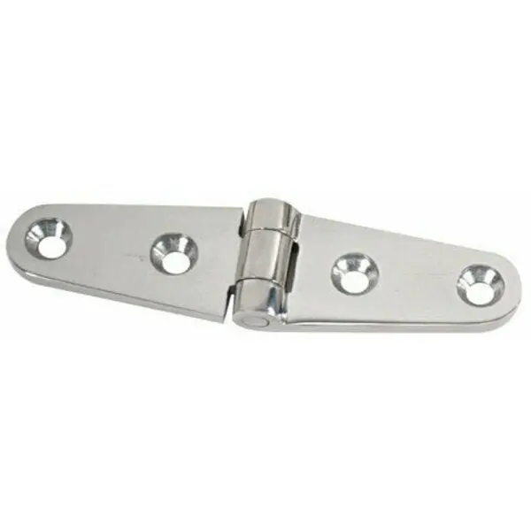 Dock Hardware And Fasteners Strap Hinge; 4 Inch Length X 1 Inch Width; Silver; Brass; Set Of 2 1