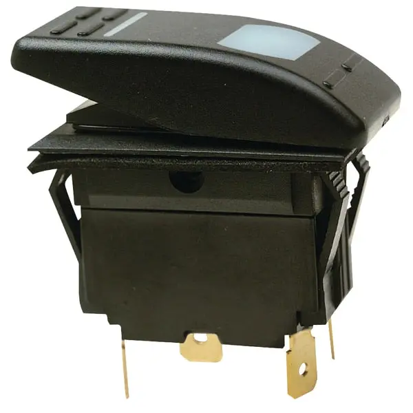 Illuminated Rocker Switch,  Black,  On/Off/On,  Dpdt,  5 Terminals 1