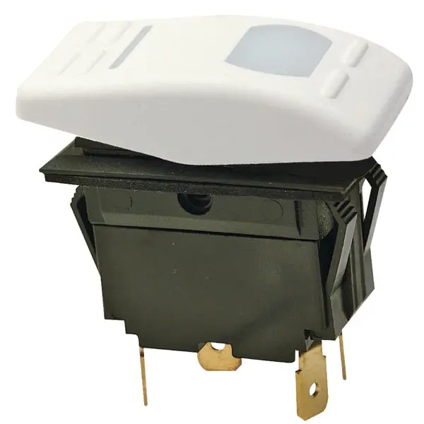 Illuminated Rocker Switch,  White,  On/Off/On,  Dpdt,  5 Terminals 1