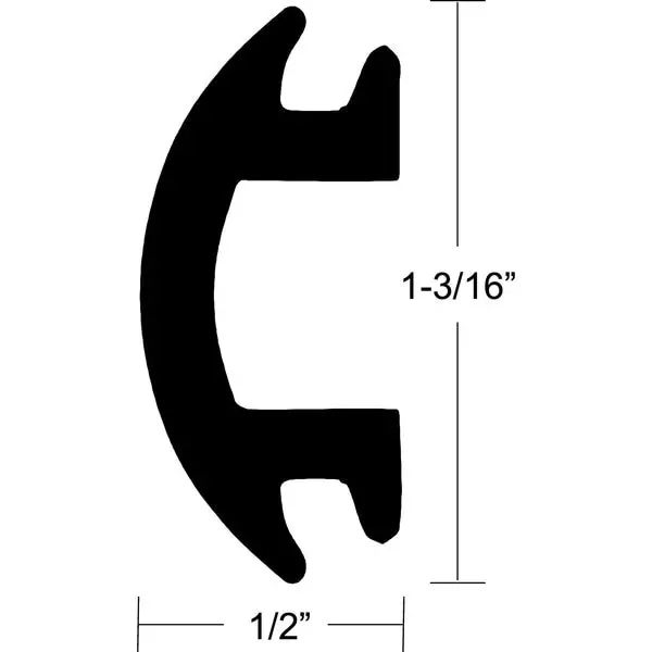 Taco V124144bka701 Flexible Vinyl Insert,  70' Black 1