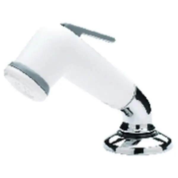 10191 White Standard Elbow Sprayer With 6Ft White Nylon Hose 1