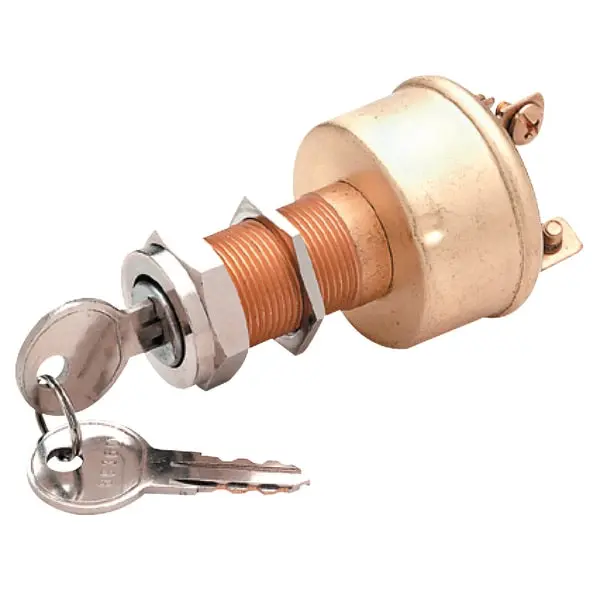 3 Position Heavy Duty Brass Ignition Starter Switch,  3 Terminals 1