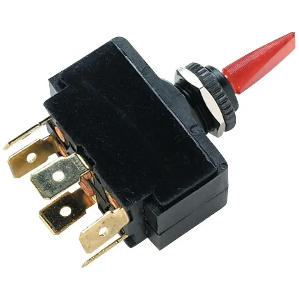 Ac/Dc Panel Brker W/Singleactuator,  10 A,  3-Mom On/Off/Mom On,  6 Term. 1